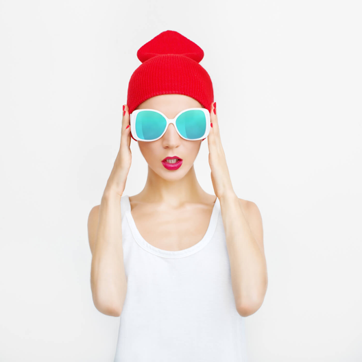 girl with red hat image
